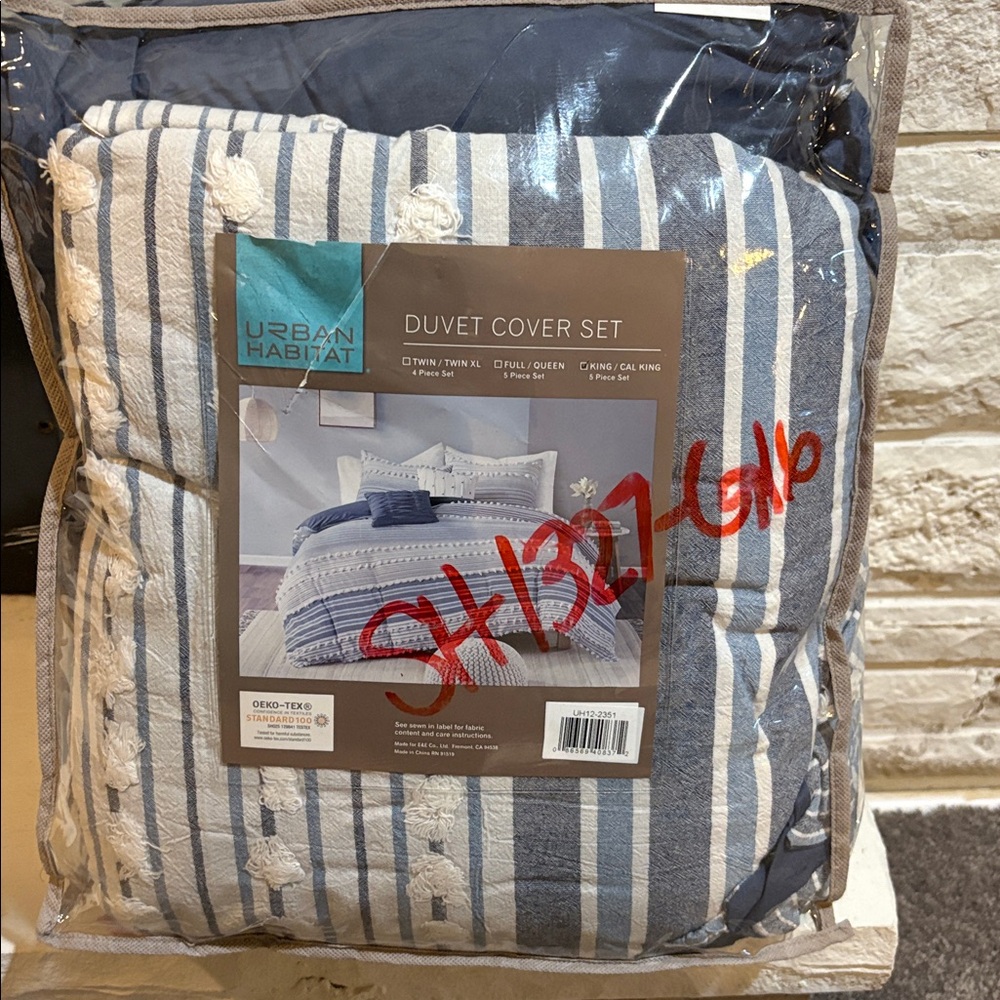 Habitat Navy and White Striped Duvet Cover Set